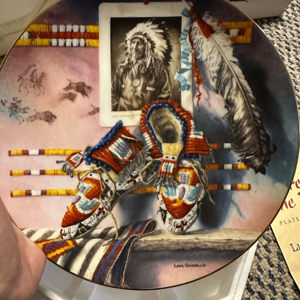 Decorative Plate with Native American Art